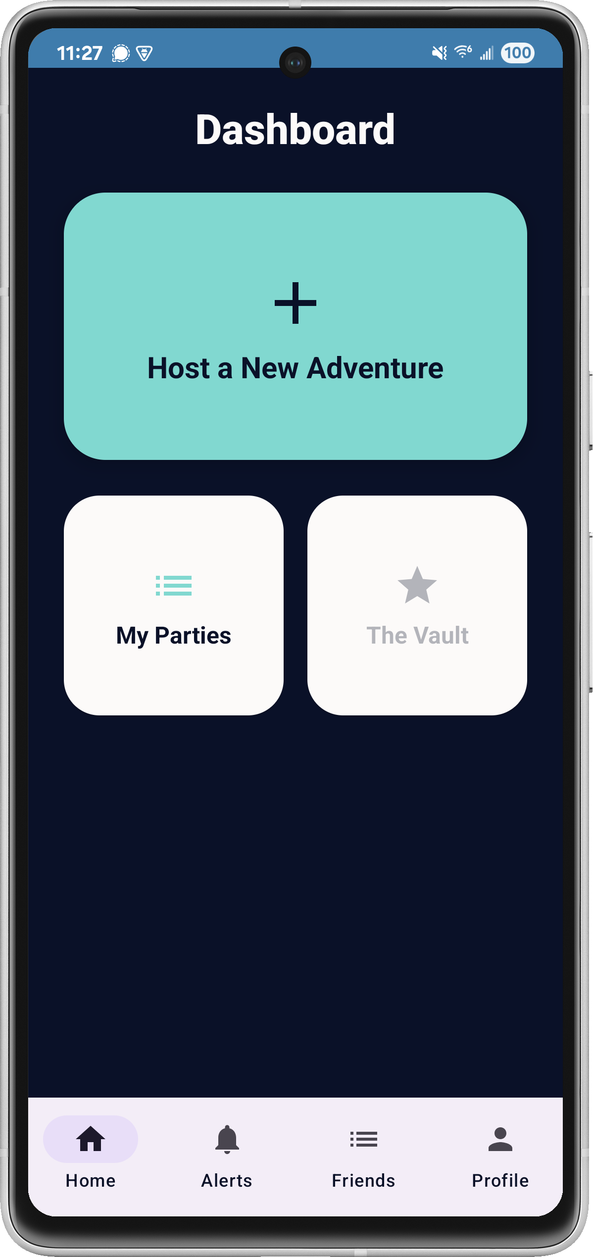 Partymancer Welcome Dashboard